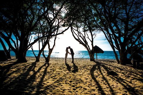 Un tronçon de littoral le long de la péninsule dans la région de Riviera Nayarit, où se trouve l'hôtel cinq étoiles Four Seasons, Punta Mita