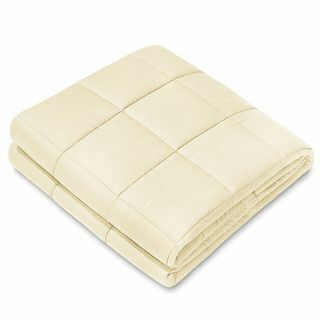 Couverture pondérée beige NEX (60" x 80", 20 lb) Couverture pondérée de luxe 100 % coton