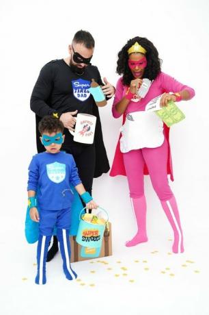 costume de super-héros de famille