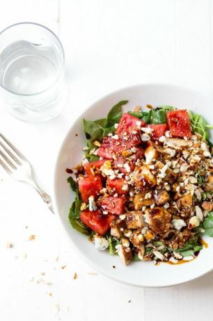 recette de salade de poulet à la pastèque balsamique