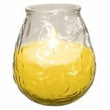 Bougie d'extérieur à la citronnelle dans un bocal en verre
