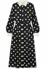 Robe en georgette de soie à pois