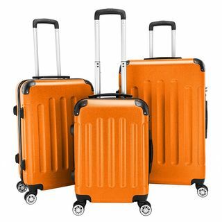 Ensemble de valises rigides léger Spinner orange 3 pièces