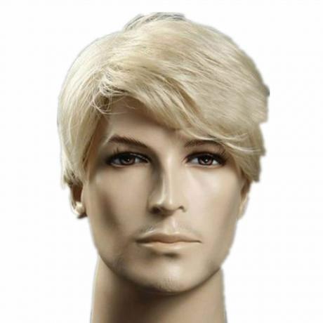Perruque blonde pour homme avec frange latérale
