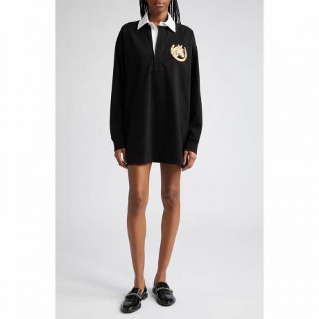 Stella McCartney Chemise de rugby en coton surdimensionnée avec détails brodés métallisés en noir 1000 chez Nordstrom, taille X-Large