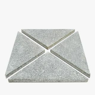 Base de parasol: dalles de granit, poids de base de parasol, 60 kg, lot de 4, gris.