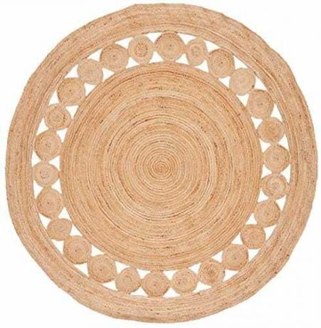 Tapis rond en jute tissé à la main