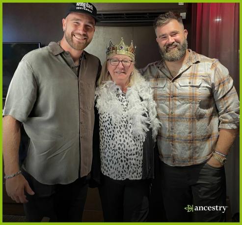 Donna Kelce avec ses fils Jason et Travis