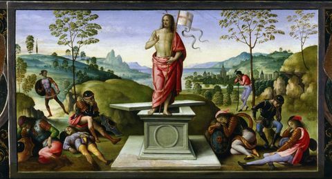 la résurrection du perugin du christ 1495 peinture de pâques