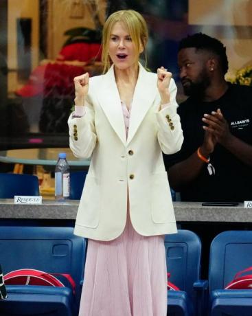 new york, new york 09 septembre nicole kidman est vue lors du match final avec coco gauff contre aryna sabalenka aux championnats américains de tennis ouverts 2023 le 9 septembre 2023 à new york photo de Images: gothamgc