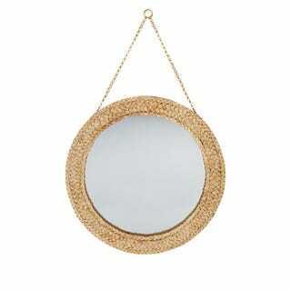 Miroir en bois avec chaîne