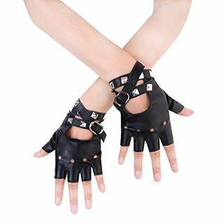 Gants en cuir punk