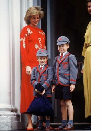 Le prince Harry, le prince William à l'école