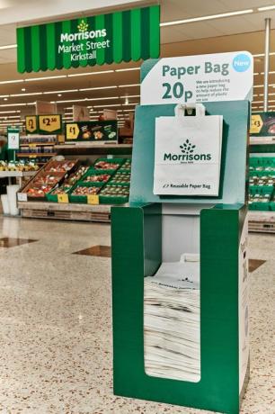 Sac en papier réutilisable - Morrisons lance des sacs en papier de style américain dans le but de réduire l'utilisation de plastique