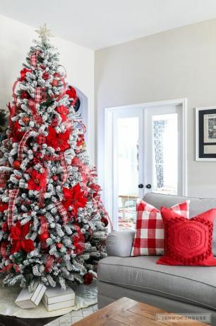 décorations d'arbre de Noël blanc rouge 