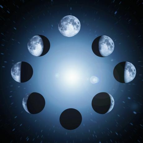 illustration de huit phases de lune