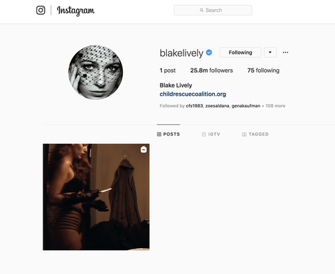 Pourquoi Blake Lively a soudainement supprimé tous sauf un Instagram