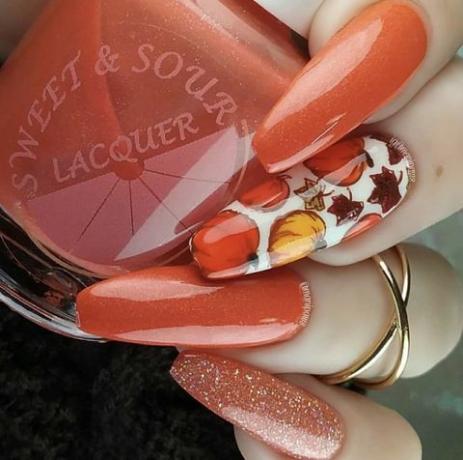 ongles d'automne orange