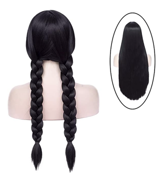 Perruque à double tresse de 25" de long avec partie médiane