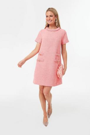 Robe Jackie en tweed pivoine blush