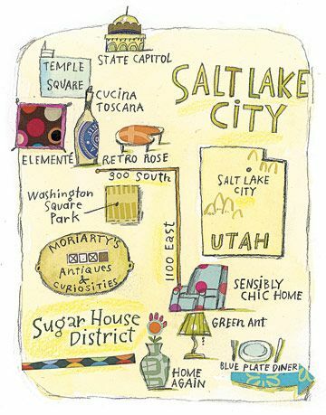 Carte illustrée de Salt Lake City