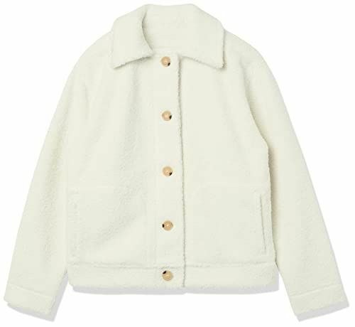 Veste Sherpa en polyester recyclé, blanc cassé