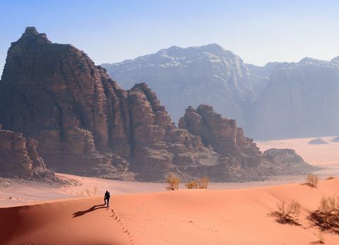 Randonnée dans le désert à Wadi Rum