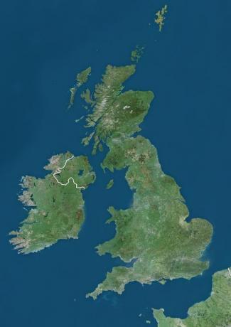 Îles Britanniques, Image satellite couleur naturelle photo