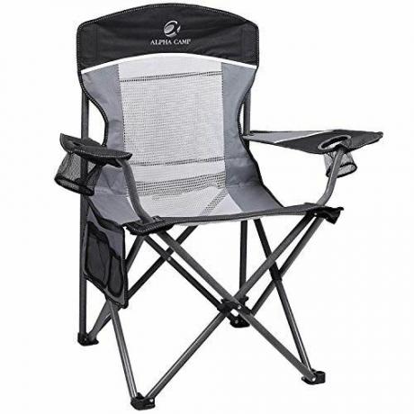 Chaise pliante de camping surdimensionnée à dossier en maille